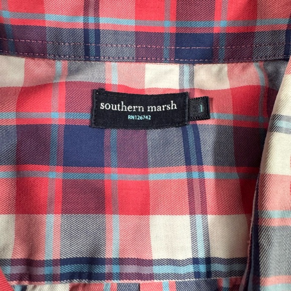 Southern Marsh Plaid Dress Shirt Performance Size Large Long‎ Sleeve Button Down - Picture 4 of 6